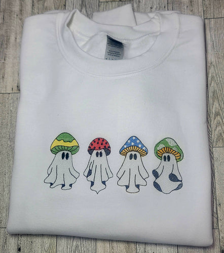 Halloween Crewneck, Ghost Halloween Crewneck, Ghost with Mushroom crewneck