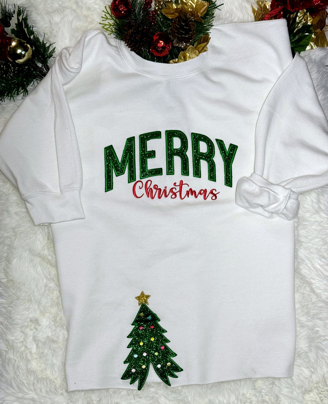 Christmas crewneck sweatshirt, Merry christmas crewneck, side bow crewneck