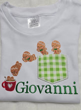 Load image into Gallery viewer, Gingerbread Christmas Shirt, Kids Christmas Shirt, Toddler Christmas Shirt, kids Pocketed Christmas shirt