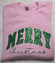 Load image into Gallery viewer, Christmas Embroidered Crewneck, Merry Christmas Sweatshirt, Sequin Embroidered Crewneck