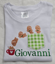 Load image into Gallery viewer, Gingerbread Christmas Shirt, Kids Christmas Shirt, Toddler Christmas Shirt, kids Pocketed Christmas shirt