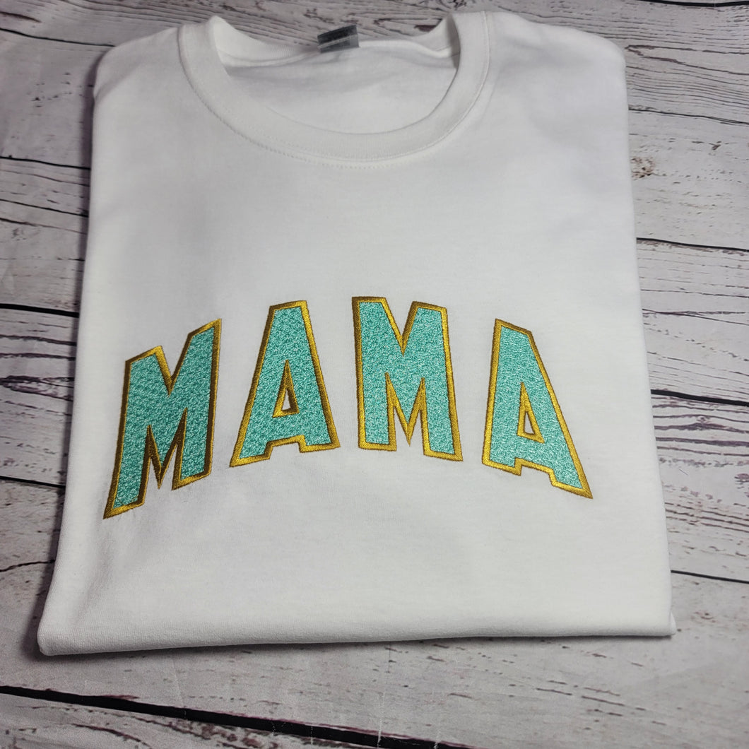 Mama Crewneck Sweatshirt/ Faux Chenille Font /Alphabeth letters