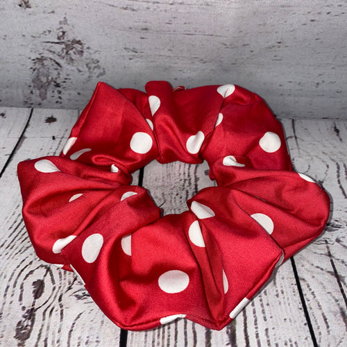 Red/White Polka Dot Jumbo Scrunchie